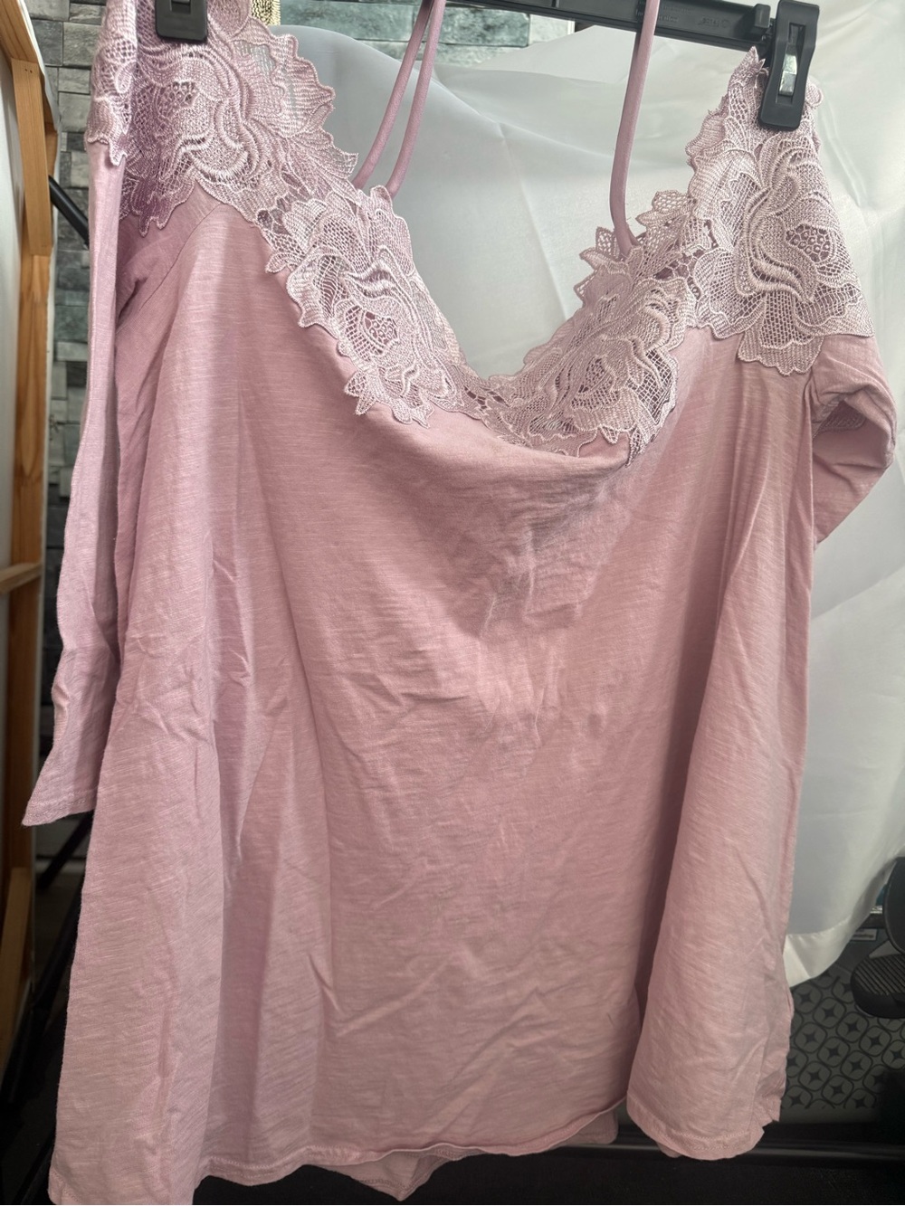 Meadow Rue Lace-Trim Slip in Dusty Rose
